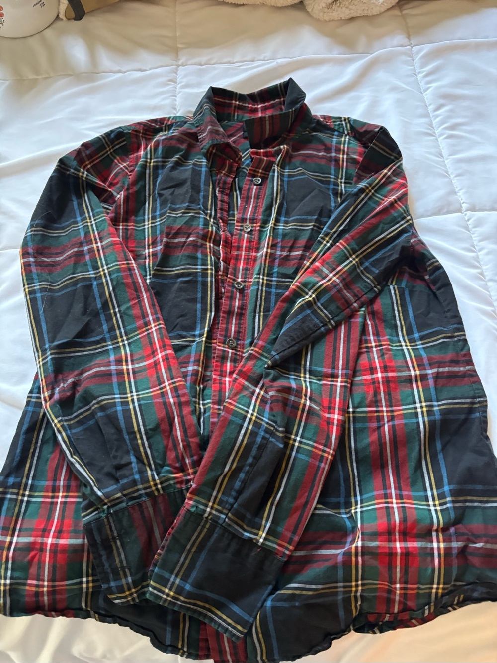 J. Crew Women's Plaid Button-Down Shirt in Red, Green and Blue